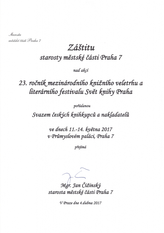 Záštita starosty Praha 7